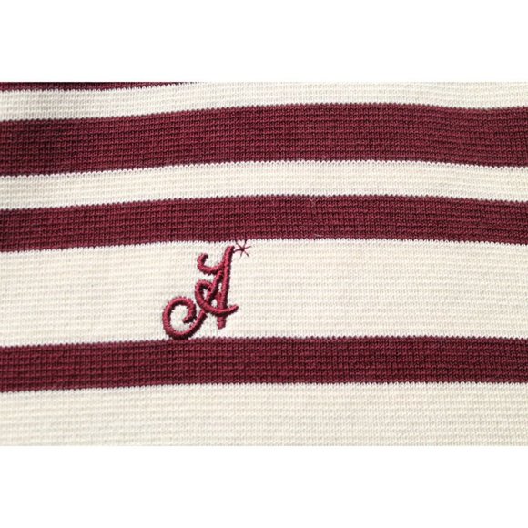 Adidem Asterisks High Twist French Knit Sweaters Burgundy Cream Size Small - Picture 5 of 8
